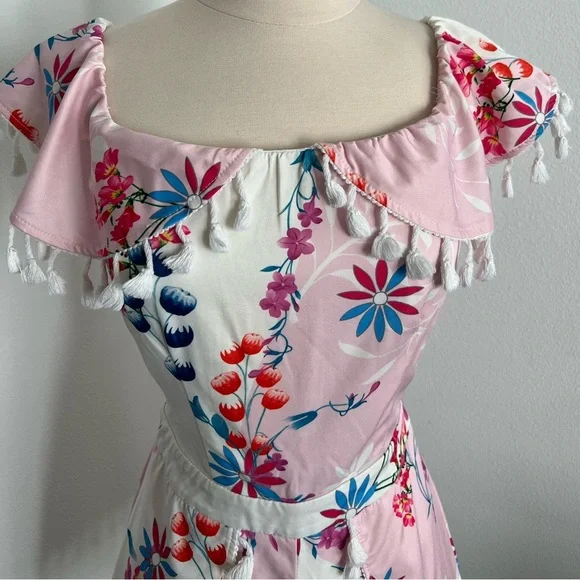 Pink Floral Romper - Picture 2 of 10